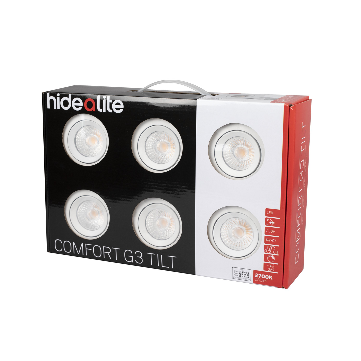 Alasvalo Hide-a-lite Comfort G3 Tilt 6-pack 2700K valkoinen