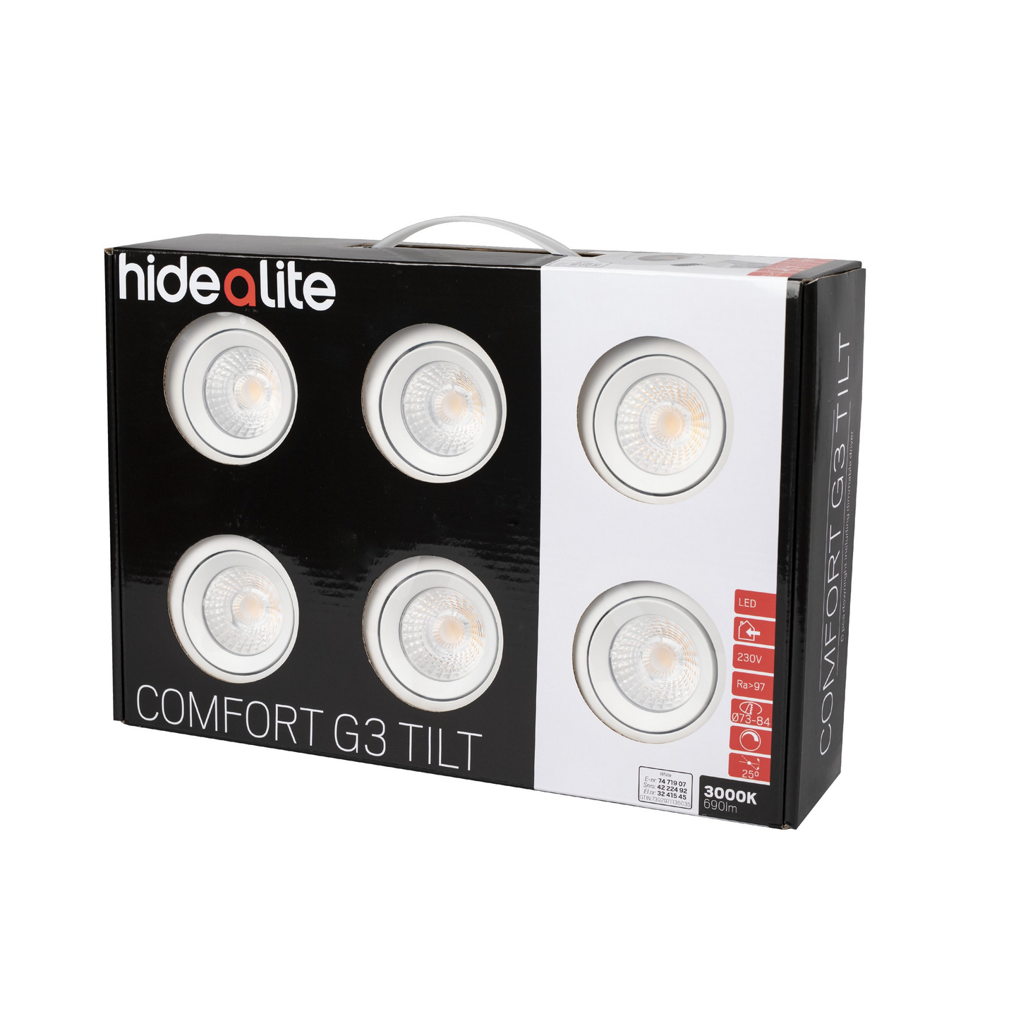 Alasvalo Hide-a-lite Comfort G3 Tilt 6-pack 3000K valkoinen