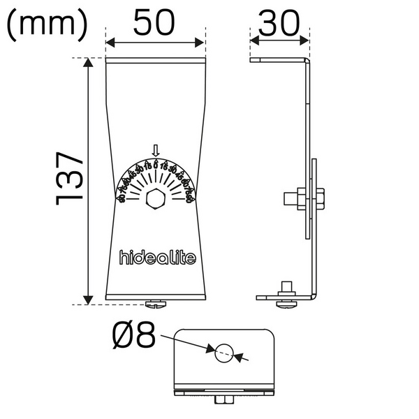 Säädettävä kulmakiinnike Hide-a-lite mekaaninen lisätarvike 2kpl