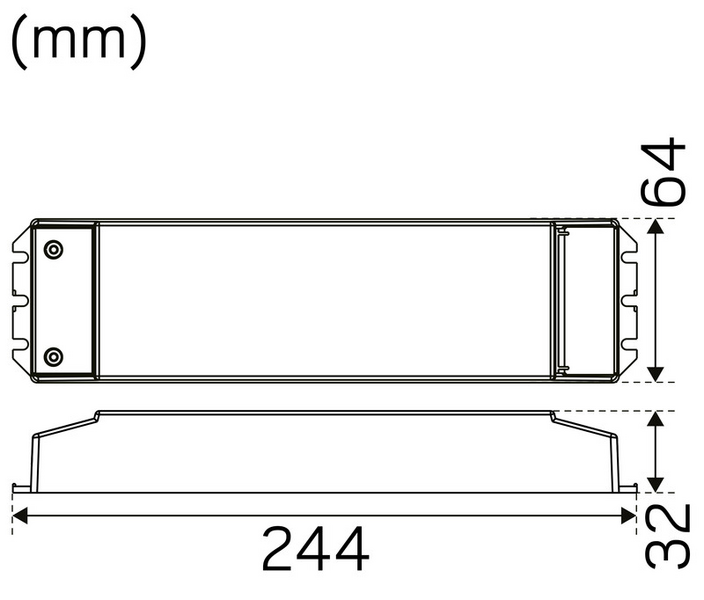 Elektroninen liitäntälaite IP20 24V 75W Dim/push/da2