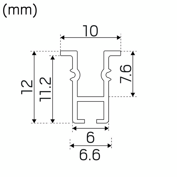 Ledprofiili Hide-a-lite Micro T 1m