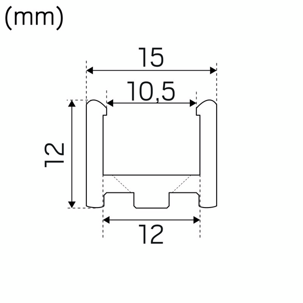 Ledprofiili Hide-a-lite U muovi 15mm 2m