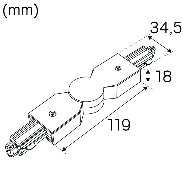 Kiskotarvike Hide-a-lite LiteTrac säädettävä jatko 1-vaihe valk