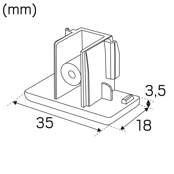 Kiskotarvike Hide-a-lite LiteTrac päätykappale 1-vaihe valkoinen
