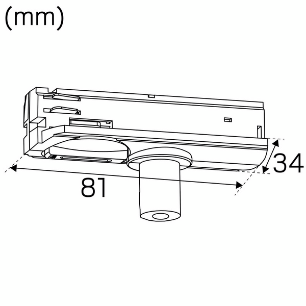 Kiskotarvike Hide-a-lite LiteTrac adapteri vedonpoistolla 1-vaihe valkoinen