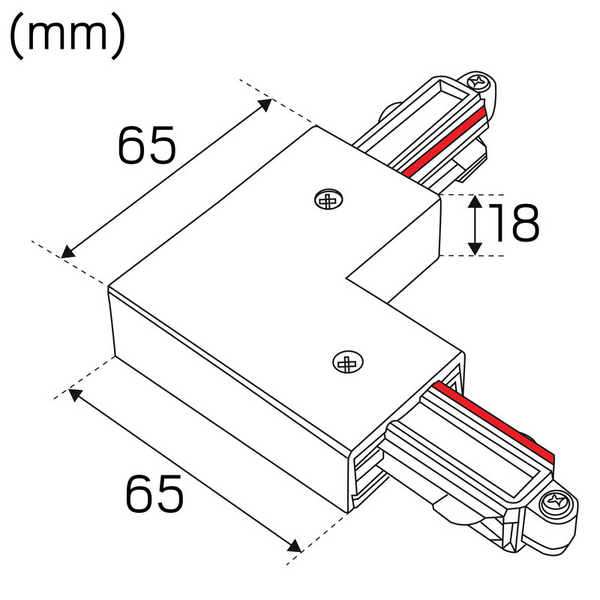 Kiskotarvike Hide-a-lite LiteTrac L-liitin 1-vaihe sisä valkoinen