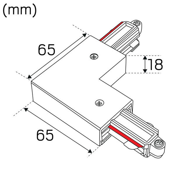 Kiskotarvike Hide-a-lite LiteTrac L-liitin 1-vaihe ulko valkoinen