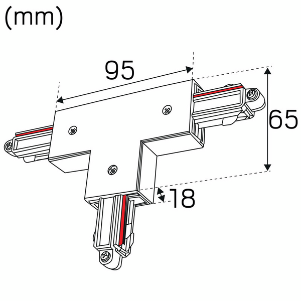 Kiskotarvike Hide-a-lite LiteTrac T-liitin 1-vaihe ulko valkoinen