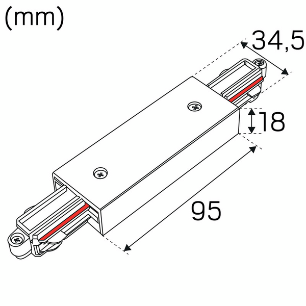 Kiskotarvike Hide-a-lite LiteTrac keskiliitin 1-vaihe valkoinen