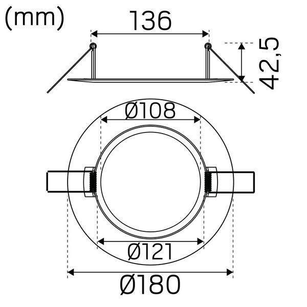 Mekaaninen lisätarvike Hide-a-lite kehys 180 Ø108mm valkoinen