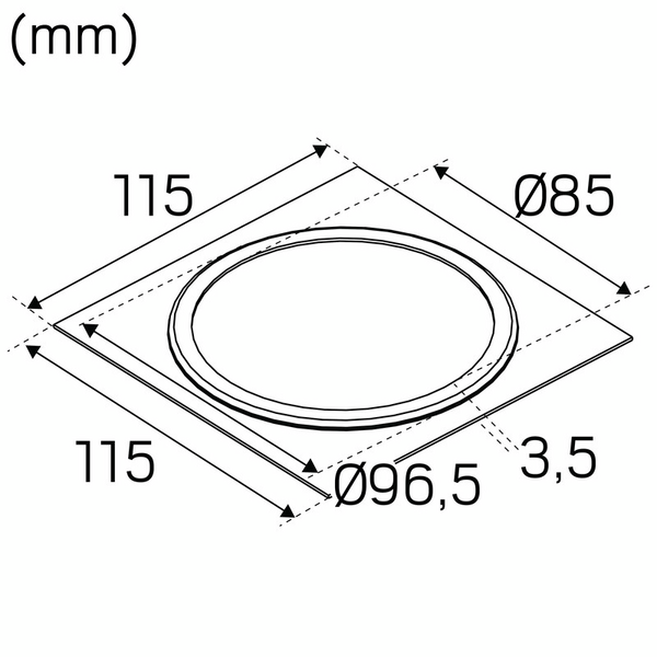 Mekaaninen lisätarvike Hide-a-lite koristekehys I Ø85mm valkoinen