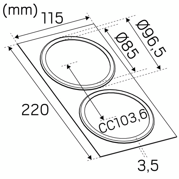 Mekaaninen lisätarvike Hide-a-lite koristekehys II Ø85mm valkoinen