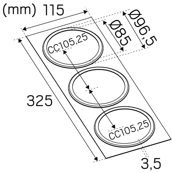 Mekaaninen lisätarvike Hide-a-lite koristekehys III Ø85mm valkoinen