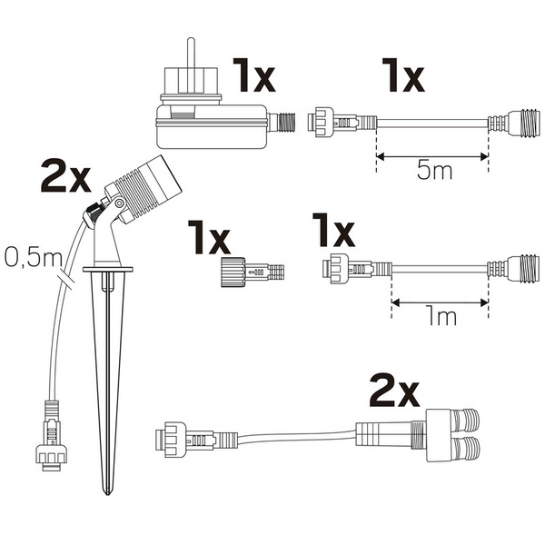 Valonheitin Garden Hide-a-lite Ip67 12v 2x40lm 2,1w Kit