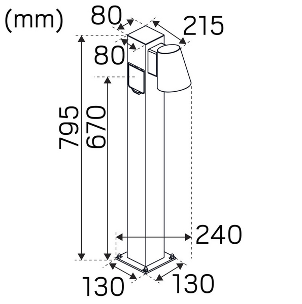 Pollarivalaisin Cone Pillar Socket Hide-a-lite 3000k