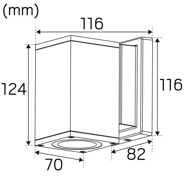 Ulkoseinävalaisin Bloc I Hide-a-lite valkoinen 3000k