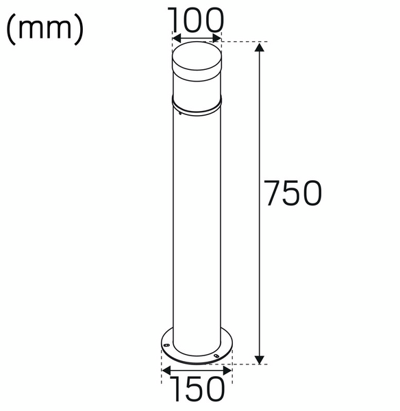 Pollarivalaisin Milo Pillar Hide-a-lite antrasiitti 3000k