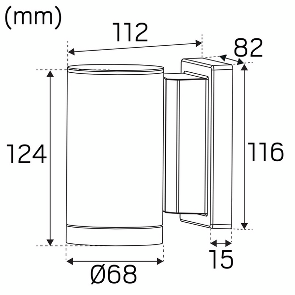 Seinävalaisin Hide-a-lite Milo I 3000K harmaa