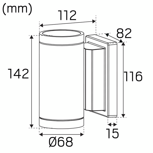 Seinävalaisin Hide-a-lite Milo II 3000K harmaa