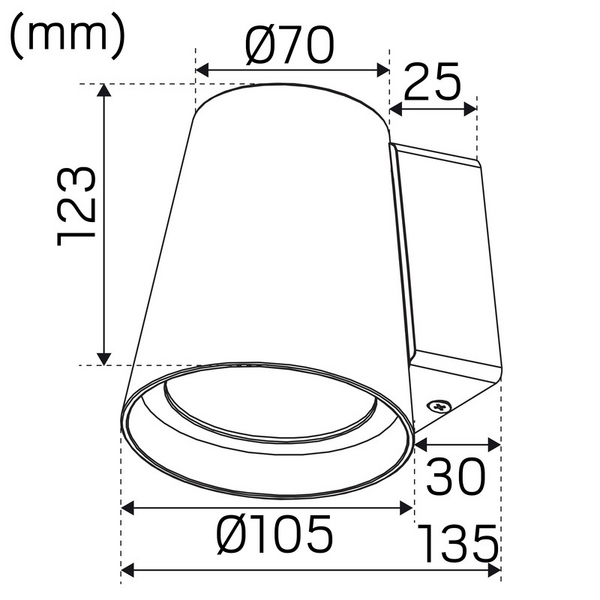 Seinävalaisin Hide-a-lite Cone valkoinen