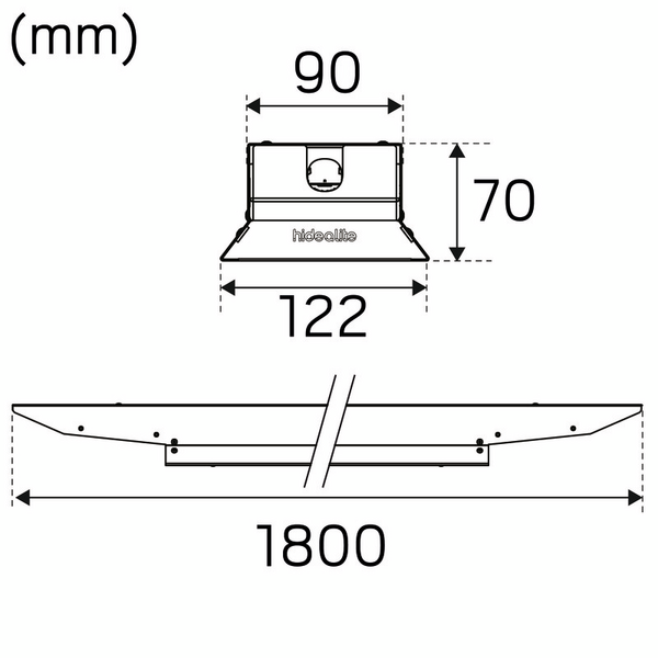 Yleisvalaisin Hide-a-lite Indline IP23 XL Medium 840 DALI