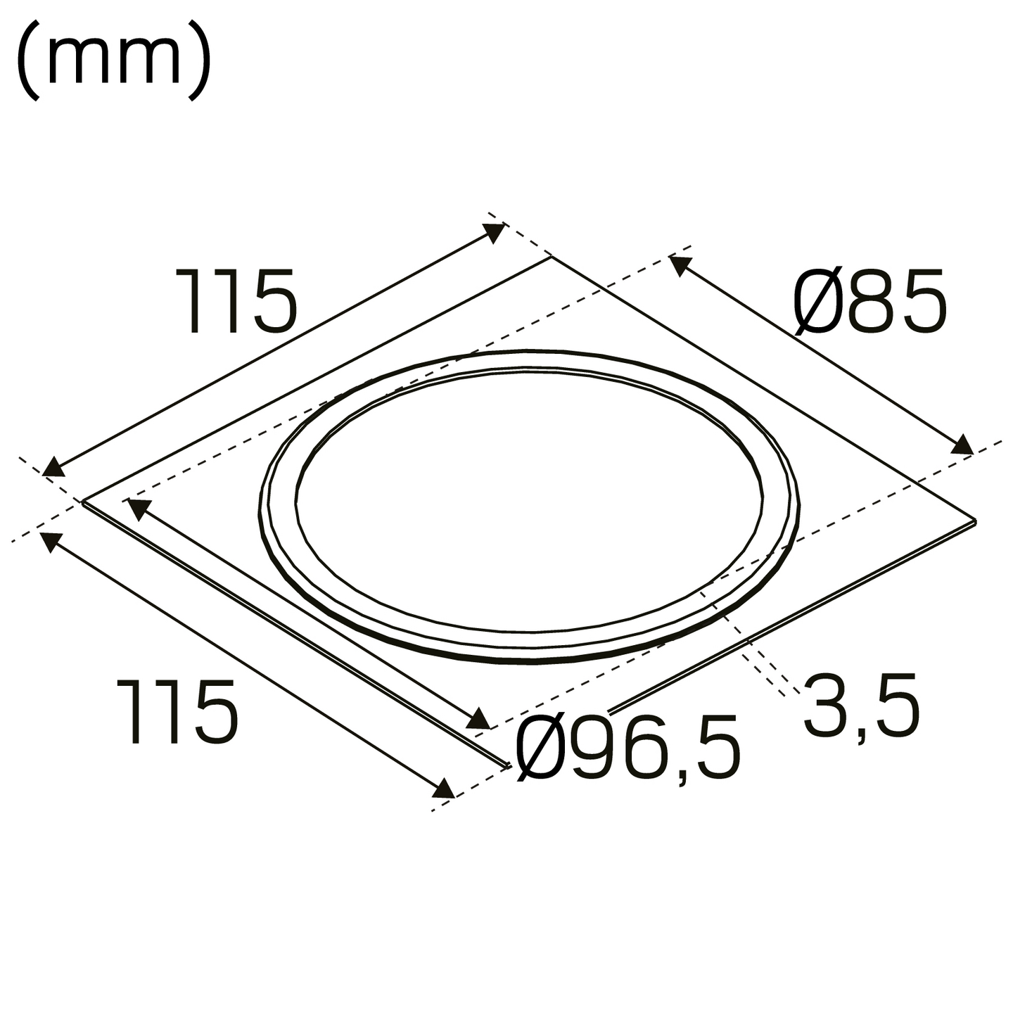 Mekaaninen lisätarvike Hide-a-lite koristekehys I 85 musta