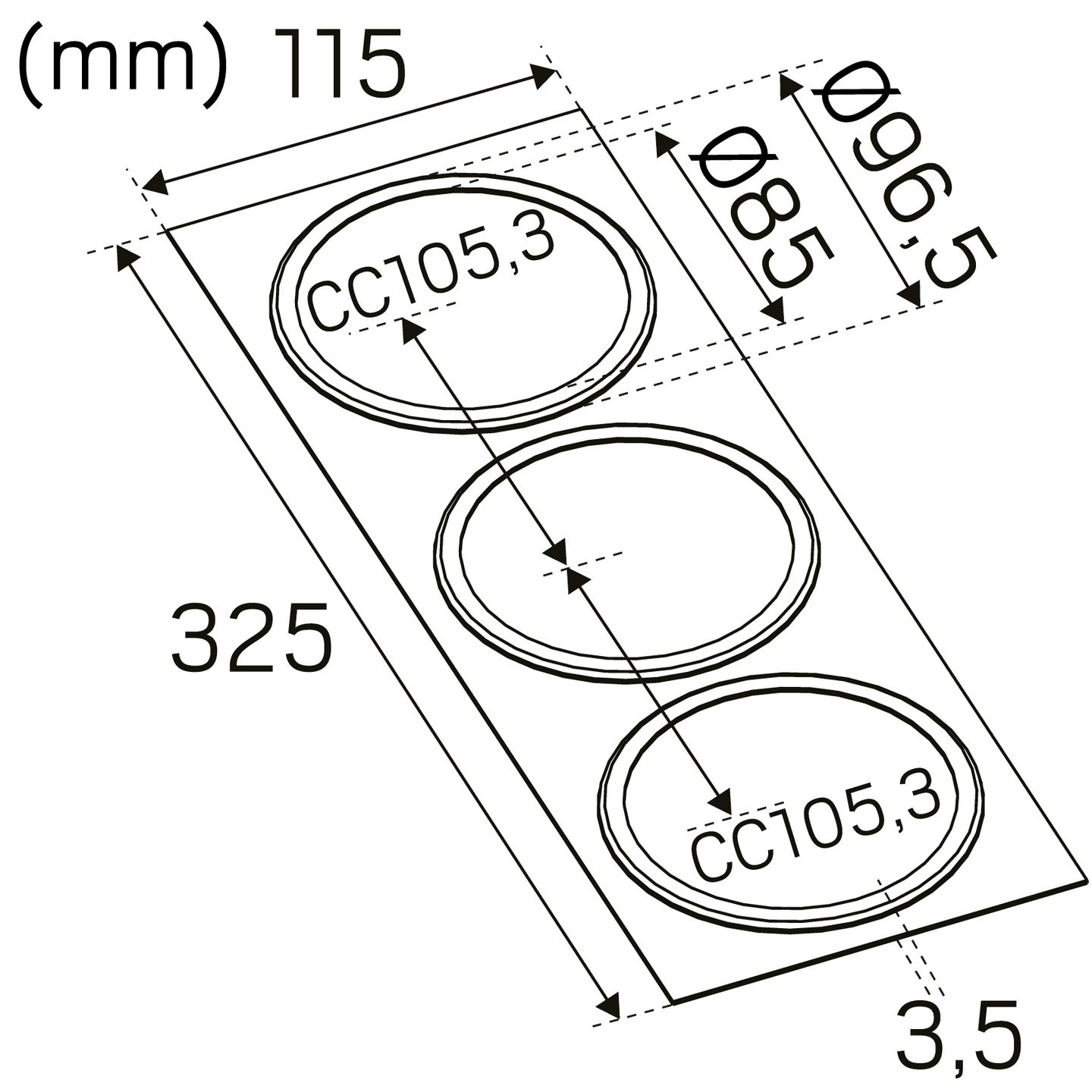 Mekaaninen lisätarvike Hide-a-lite koristekehys III 85 musta