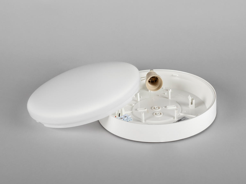 Pinta-asennusvalaisin Hide-a-lite Moon IP44 IK04 E27 255mm valkoinen