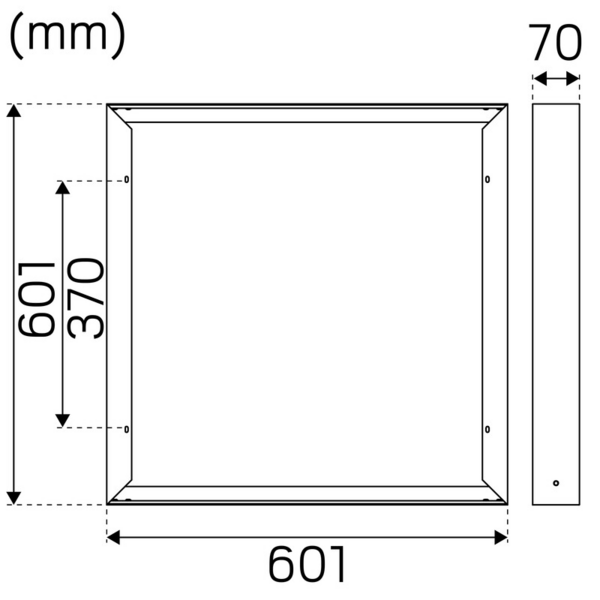 Korotuskehys Hide-a-lite Sky 600x600x70mm