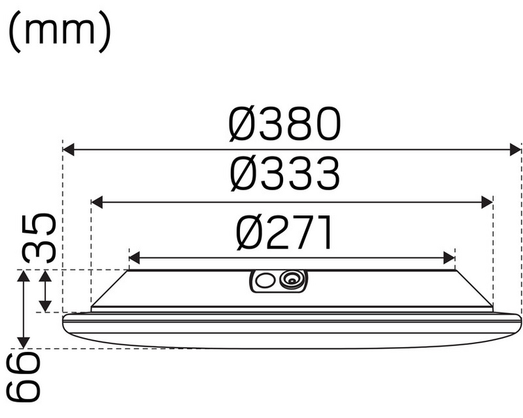 Tunnistinvalaisin Hide-a-lite Moon Slim IP44 2300lm 22W 3000/4000K valkoinen S