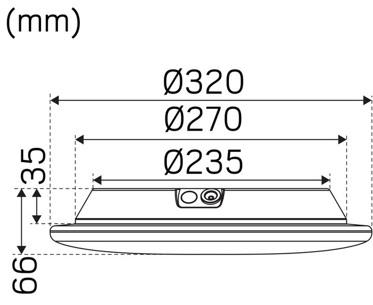 Tunnistinvalaisin Hide-a-lite Moon Slim IP44 1750lm 21W valkoinen