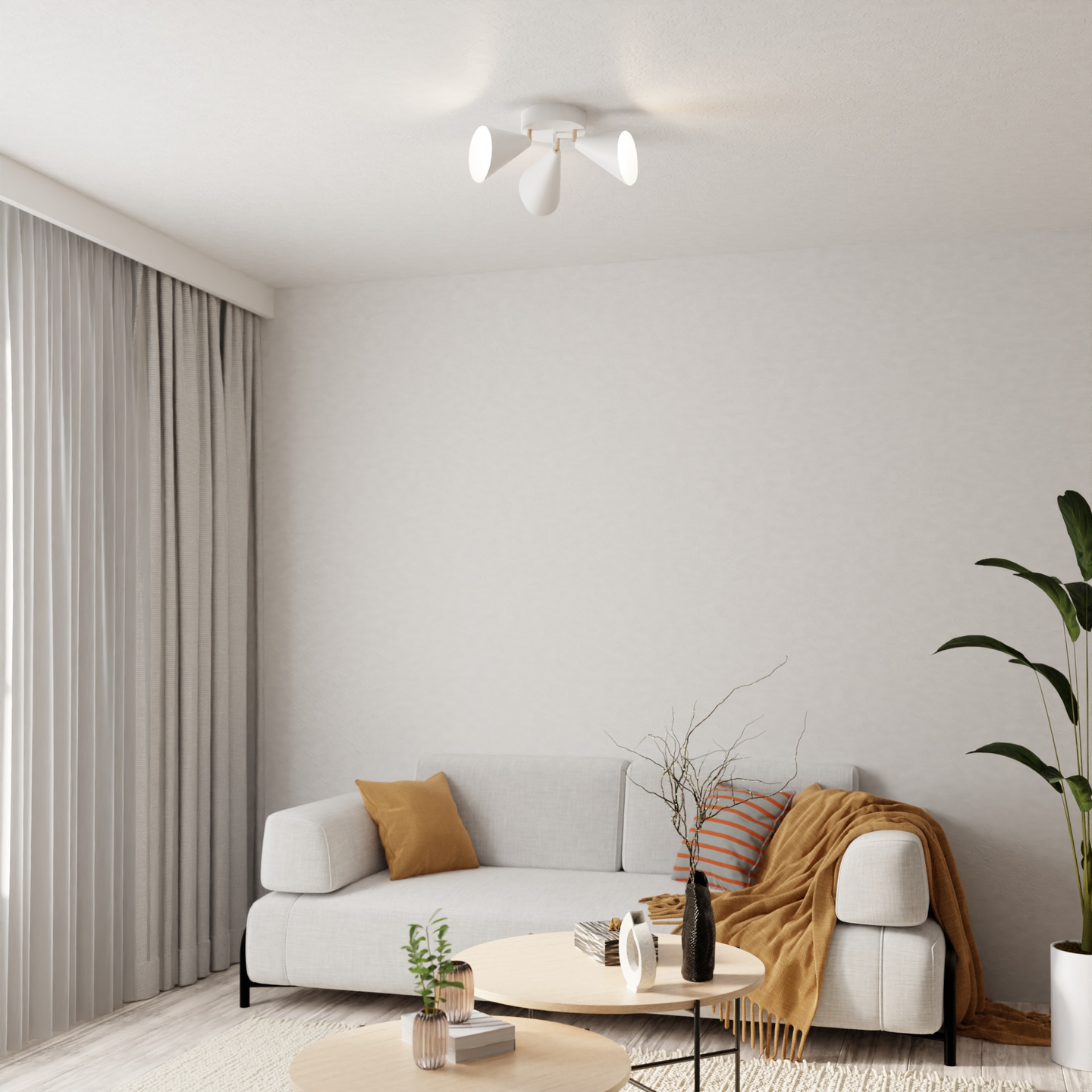 Kattospotti Sessak Lux 3-osainen E14 valkoinen