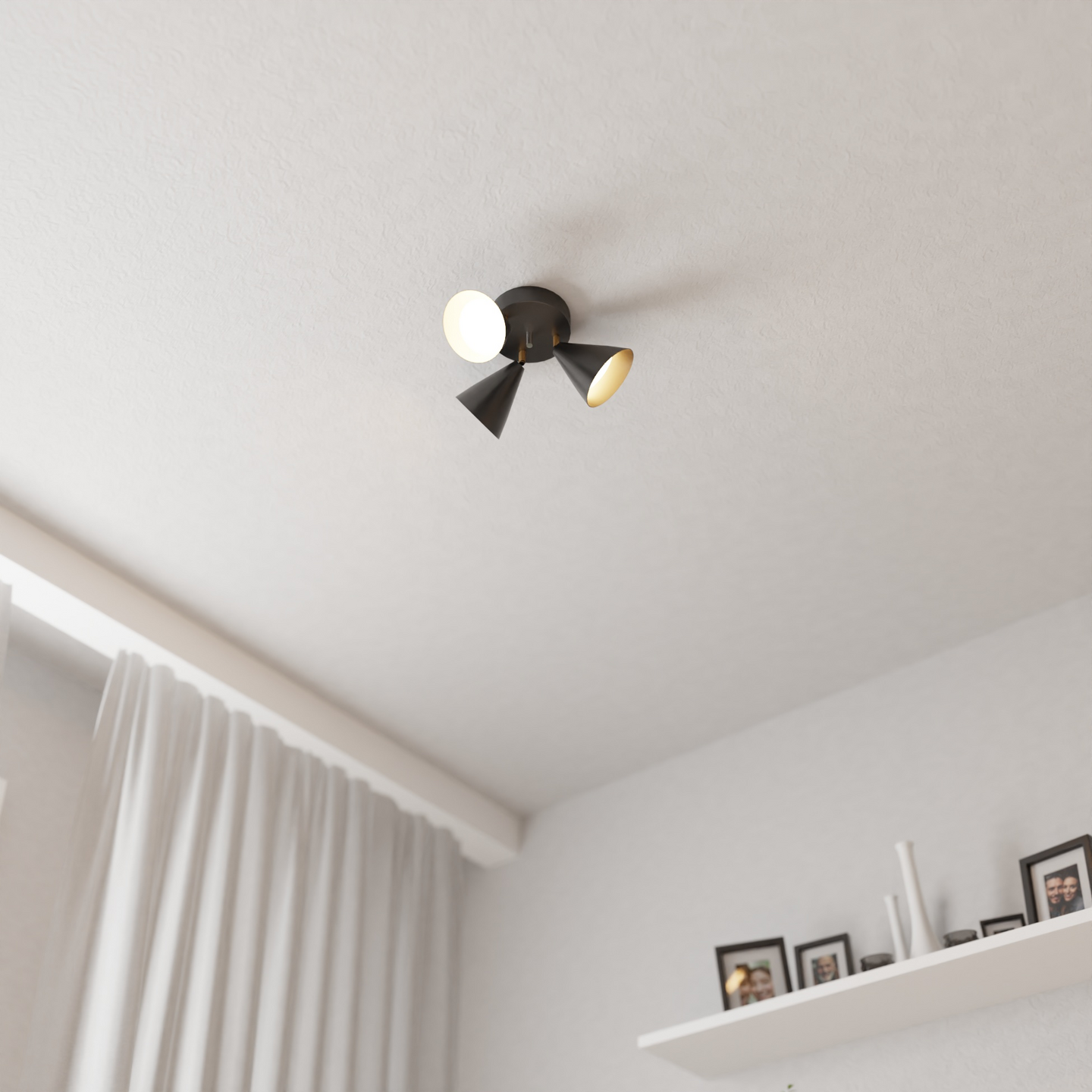 Kattospotti Sessak Lux 3-osainen E14 musta