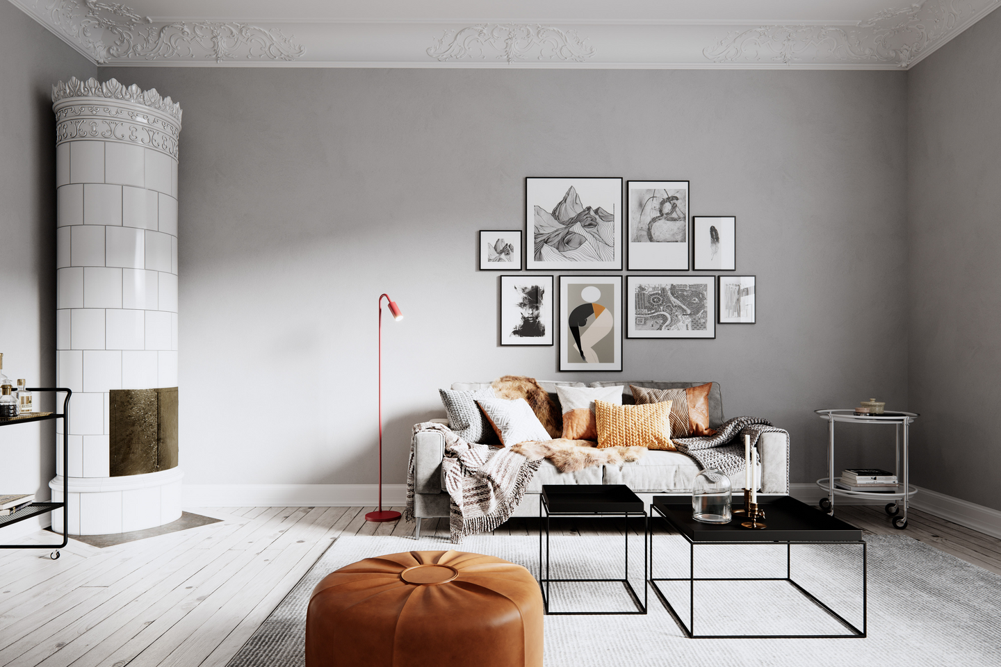 Lattiavalaisin By Rydéns Curve GU10 punainen