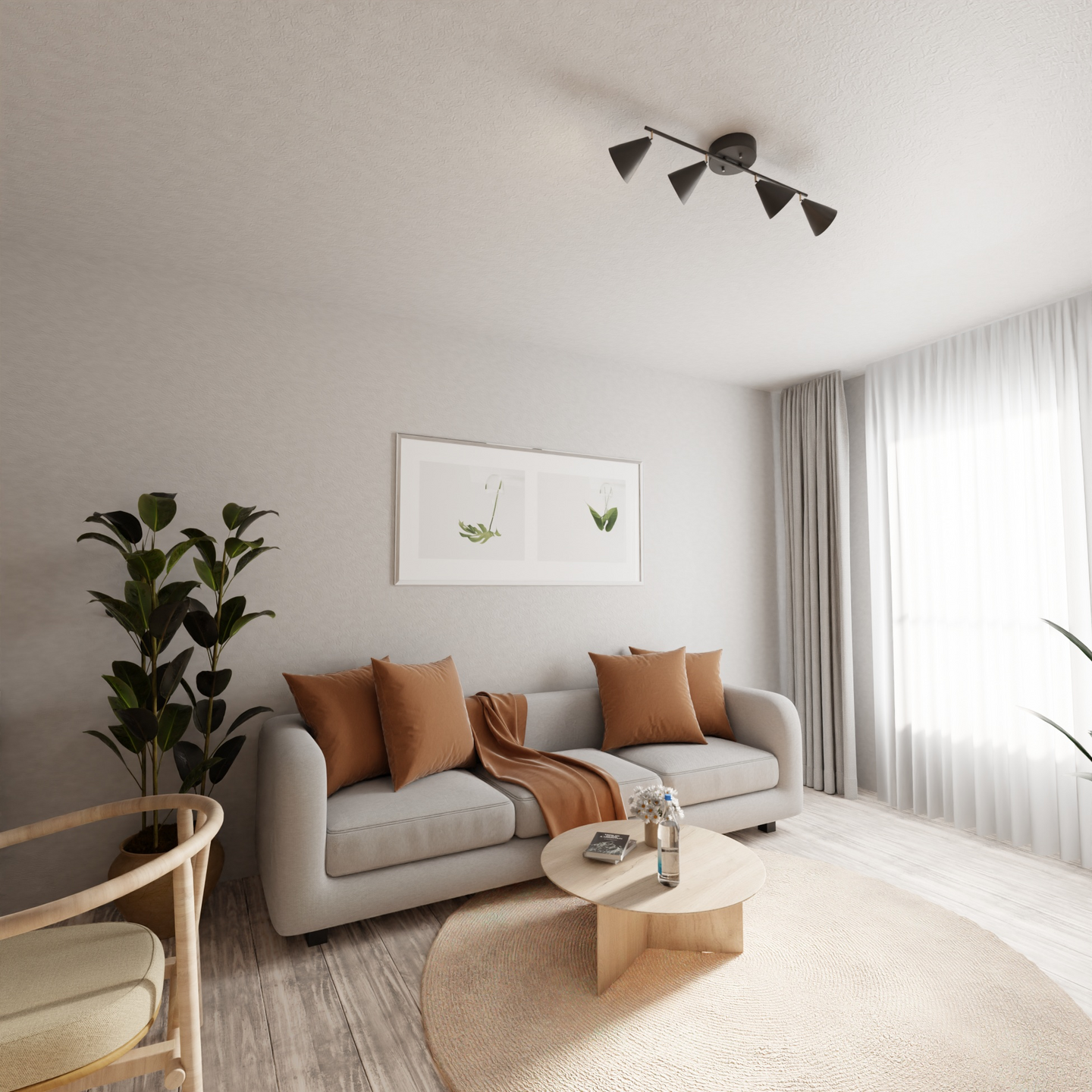 Kattospotti Sessak Lux 4-osainen E14 musta