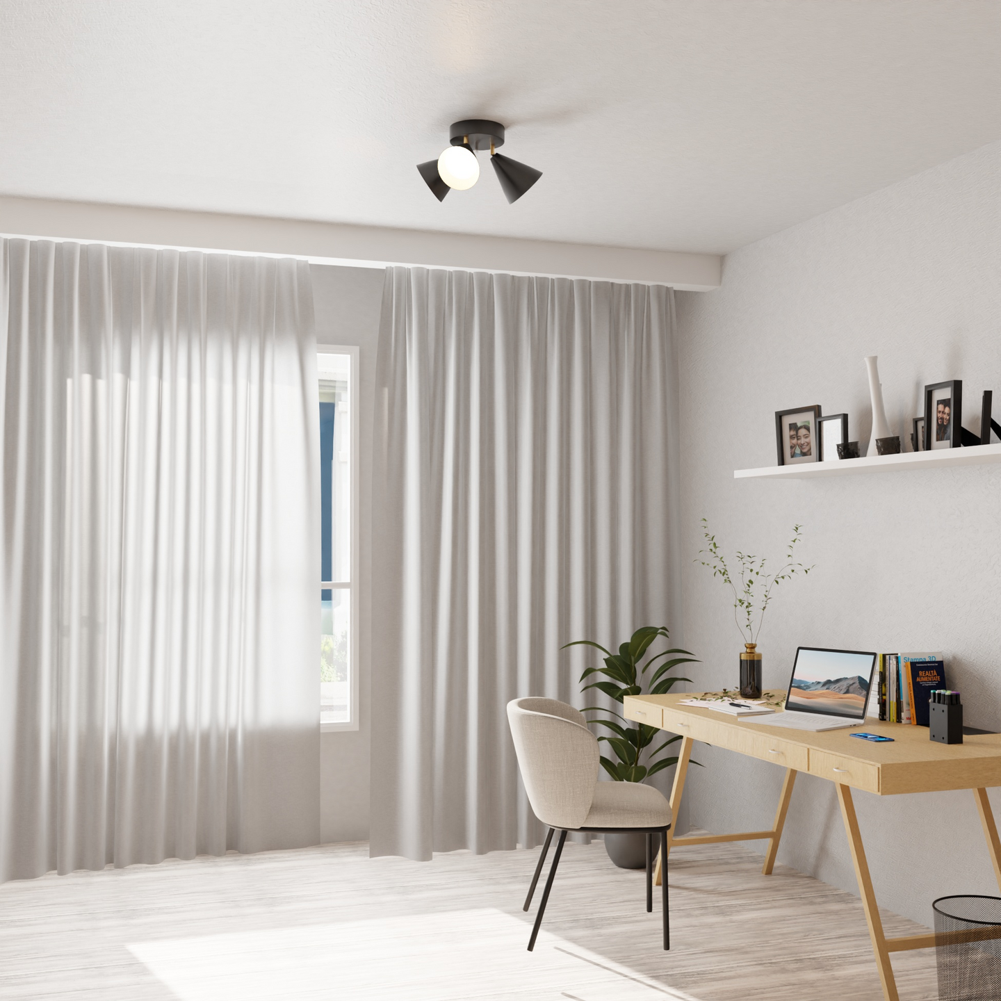 Kattospotti Sessak Lux 3-osainen E14 musta