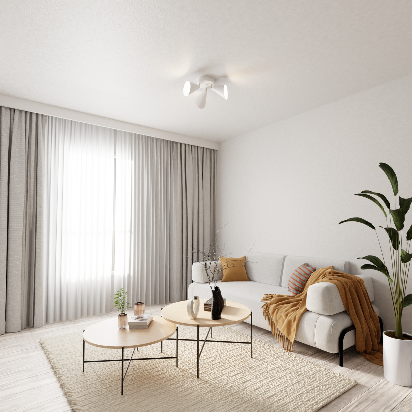 Kattospotti Sessak Lux 3-osainen E14 valkoinen