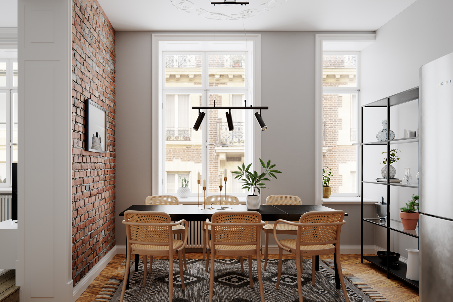 Riippuvalaisin Sessak Puls Bar 3-osainen GU10 musta