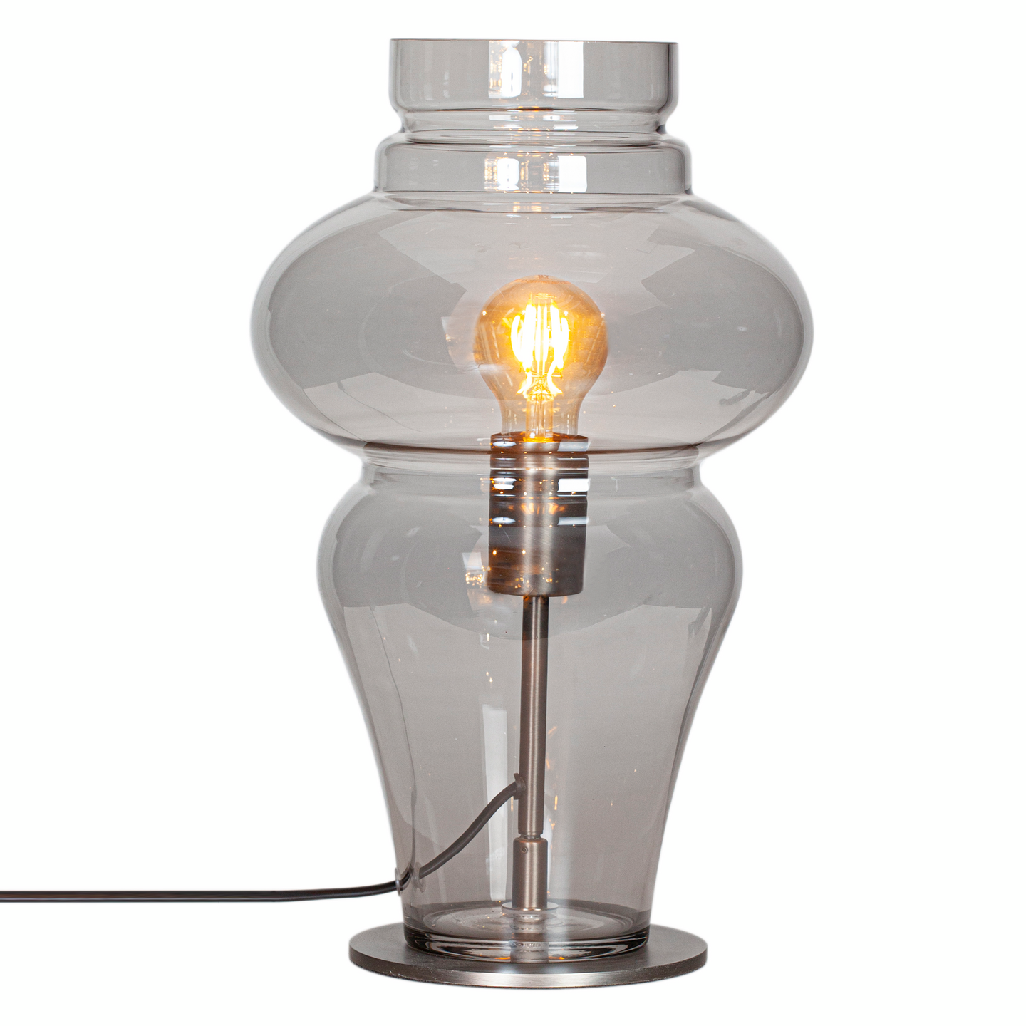 Pöytävalaisin Sessak Dolores E27 savunharmaa