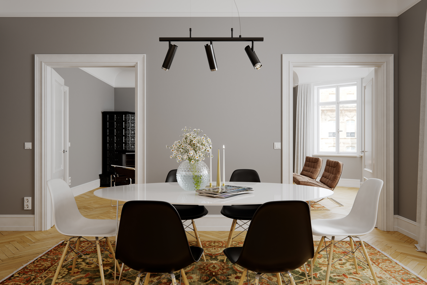 Riippuvalaisin Sessak Puls Bar 3-osainen GU10 musta