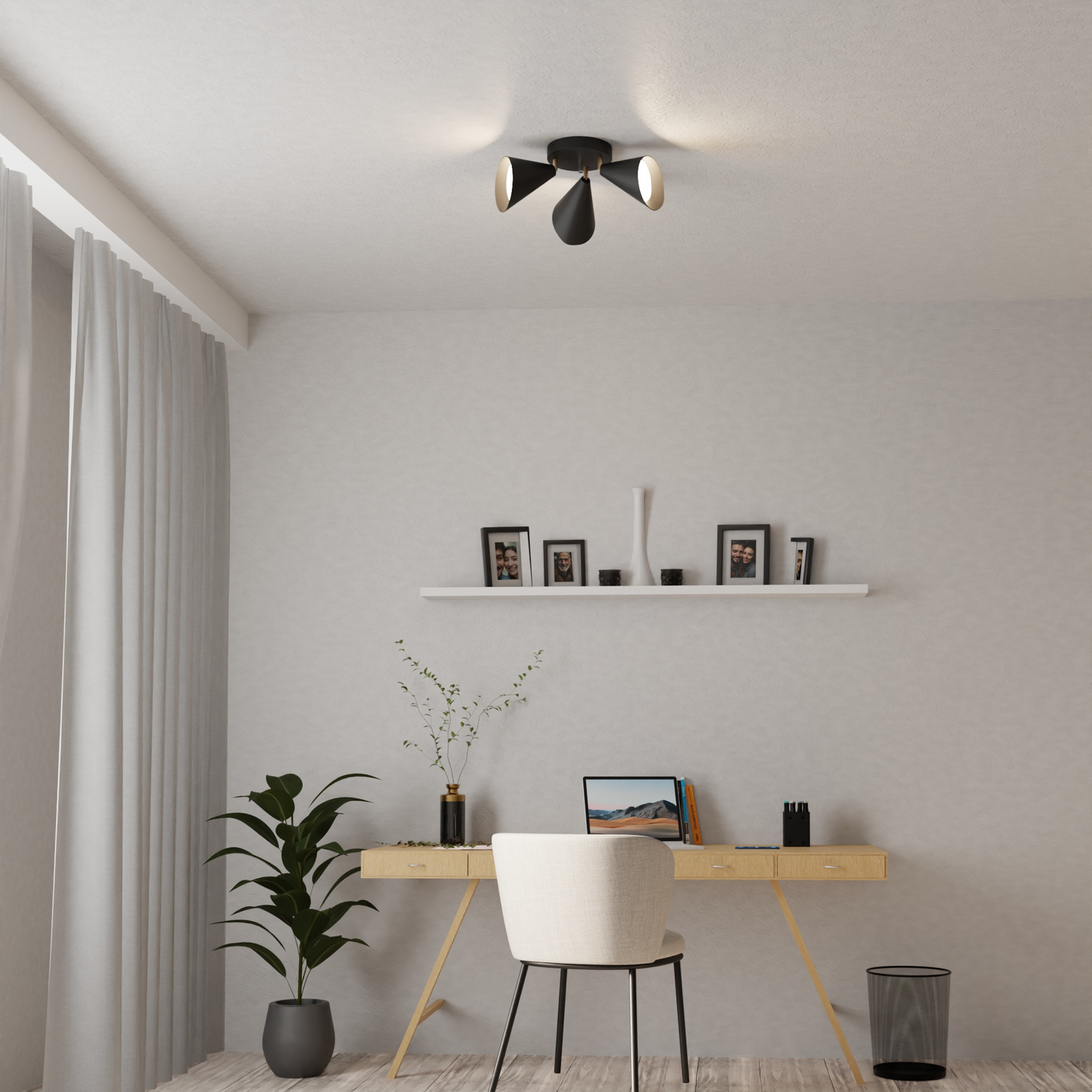 Kattospotti Sessak Lux 3-osainen E14 musta