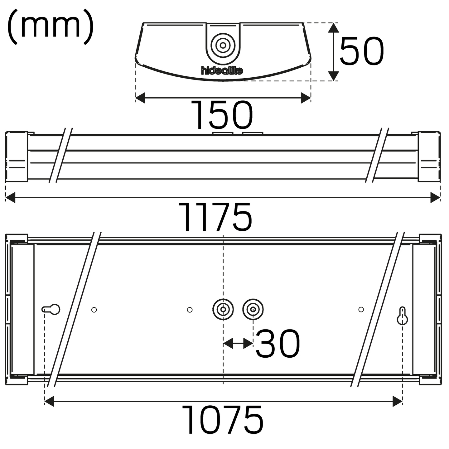 Teollisuusvalaisin suljettu Hide-a-lite Liteline Basic IP44 1200 S 830