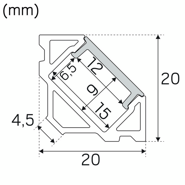 Led-profiili Hide-a-lite Art Corner 2m valkoinen