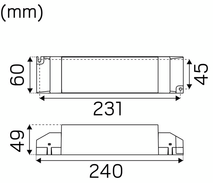 Elektroninen liitäntälaite Hide-a-lite tasajännitemuuntaja VST 24VDC 70W