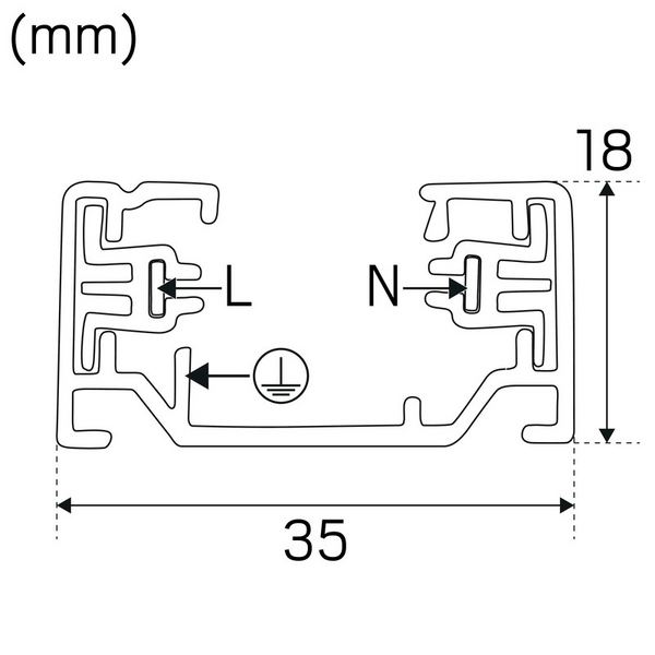Kiskotarvike Hide-a-lite Litetrac kisko 1-vaihe 2m valkoinen