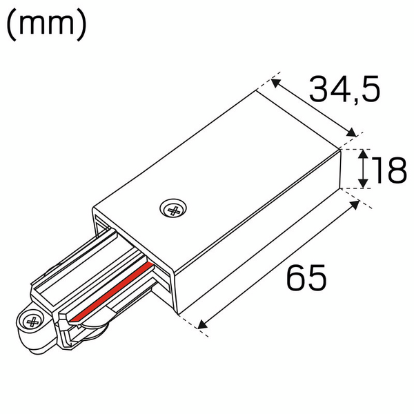 Kiskotarvike Hide-a-lite Litetrac liitin oikea 1-vaihe musta