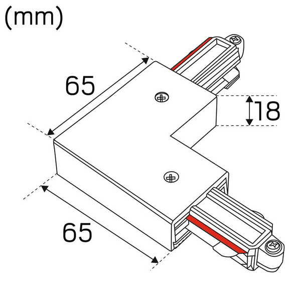 Kiskotarvike Hide-a-lite Litetrac L-liitin ulko 1-vaihe musta