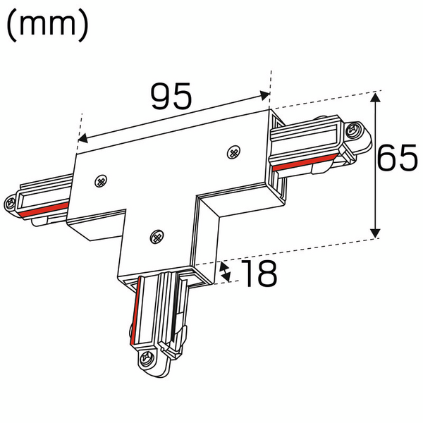 Kiskotarvike Hide-a-lite Litetrac T-liitin sisä 1-vaihe musta