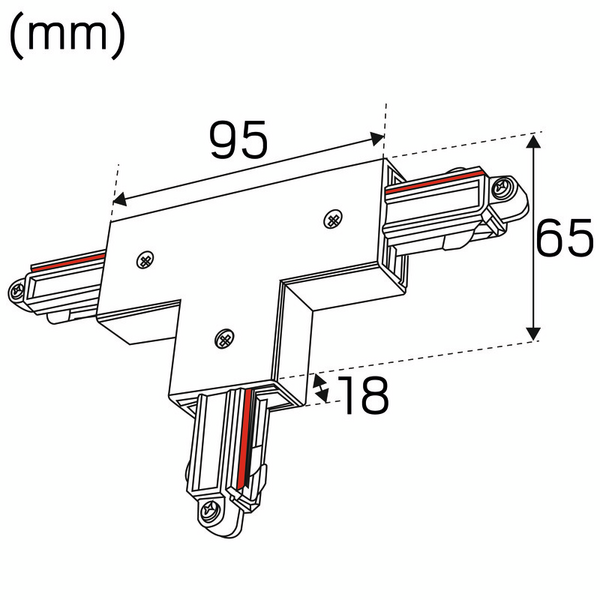 Kiskotarvike Hide-a-lite Litetrac T-liitin ulko 1-vaihe musta