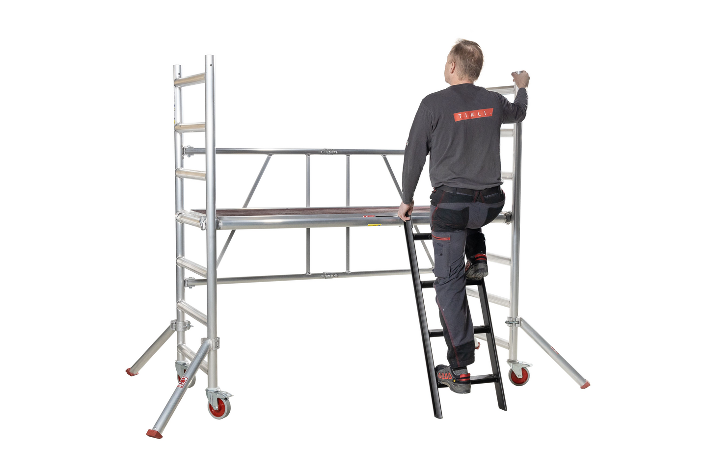 Asennusteline Tikli Jumbo 178 Nousu1-varustelu, askelmatikas 1m ja tukijalat